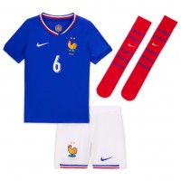 Camisa de Futebol França Eduardo Camavinga #6 Equipamento Principal Infantil Europeu 2024 Manga Curta (+ Calças curtas)